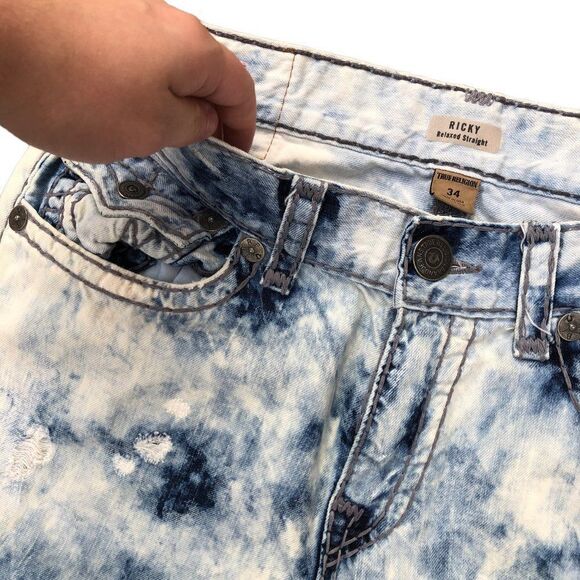 Vintage True Religion Jeans Size 34 RICKY SUPER T Blue - Picture 10 of 10